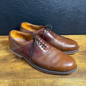 VTG ORVIS Mens Leather Saddle Shoes Brown Lace Up Oxford Classic Style Size 13